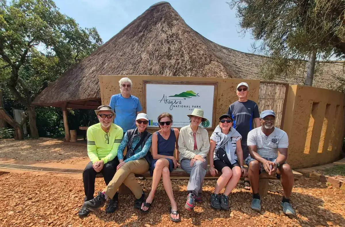 Travellers on a guided game drive in Akagera