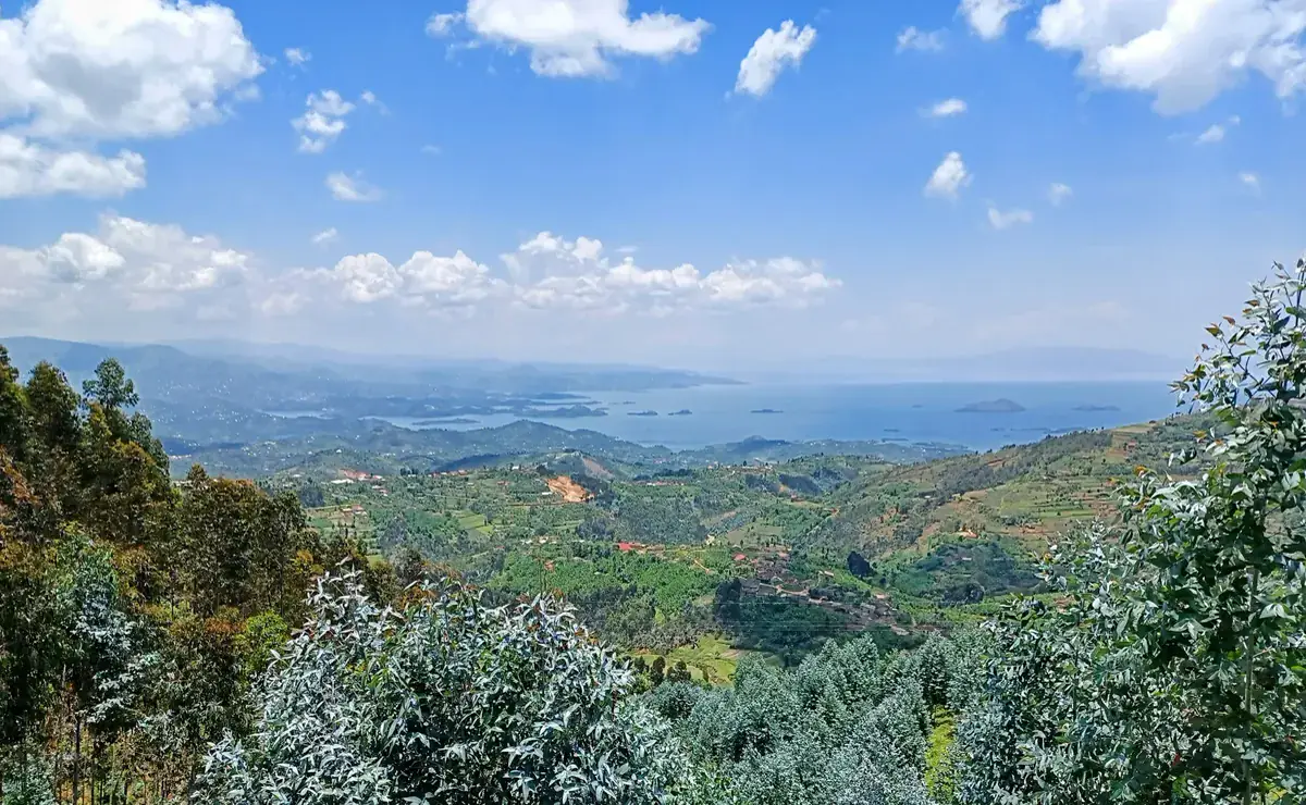 View over the islands of Lake Kivu from the hills of Kibuye
